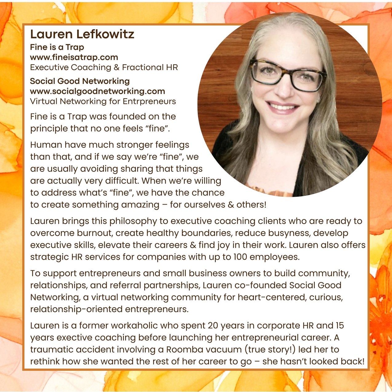 Lauren Lefkowitz - Fine is a Trap and Social Good Networking